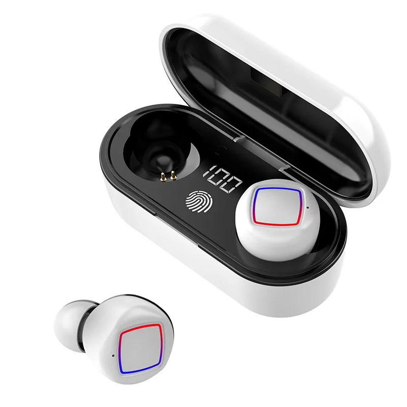 Белый OTTWN HMB11 Bluetooth наушники TWS светодиодный дисплей шумоподавляющая гарнитура наушник отпечаток пальца сенсорная гарнитура Водонепроницаемая с микрофоном - Цвет: Белый