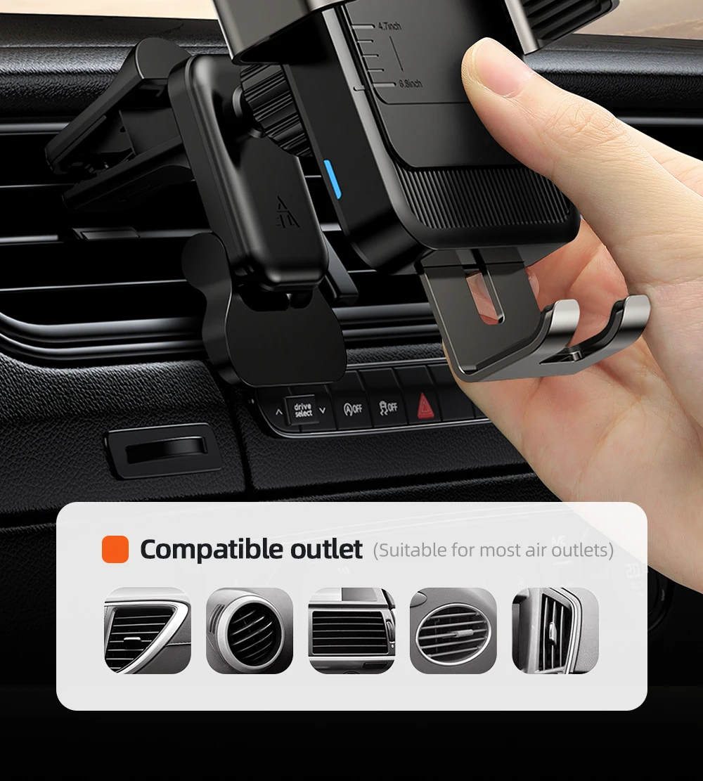 15w Qi Wireless Car Phone Holder charger Intelligent Infrared Fast Charger Stand Car Phone Holder for Phone