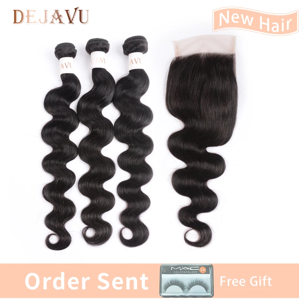 

Brazilian Hair Weave Bundles With Closure Human Hair Bundles With Closure Body Wave Bundles With Lace Closure Dejavu Remy Hair