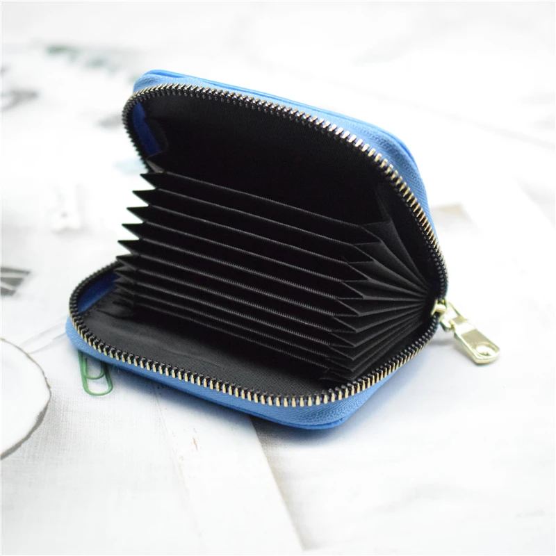 Women/men Credit Card Holder Wallet Case PU Leather Black/blue/coffee/silver/gray/green/gold/red Anti-RFID Business Card Holder