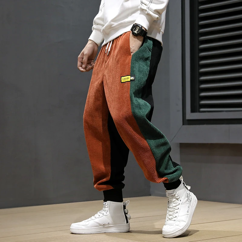 Autumn Winter Fashion Men Jeans Loose Fit Spliced Designer Corduroy Cargo Pants Men Harem Trousers Casual Hip Hop Joggers Pants Autumn Winter Fashion Men Jeans Loose Fit Spliced Designer Corduroy Cargo Pants Men Harem Trousers Casual Hip Hop Joggers Pants