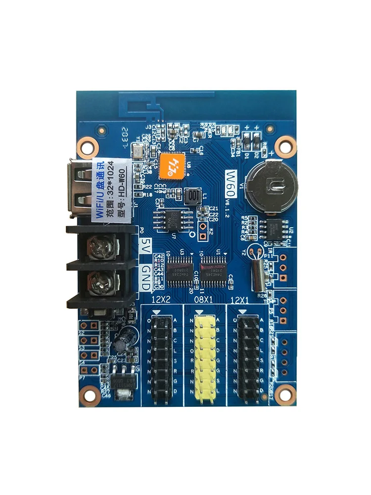 Wifi control card HD-W60 HD-W03 LED display controller Single&Double color P10 LED sign module control card U-Disk And WIFI wireless control