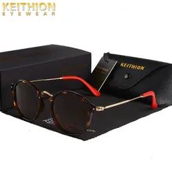 KEITHION брендовые дизайнерские ретро классические винтажные круглые поляризованные солнцезащитные очки мужские Солнцезащитные очки