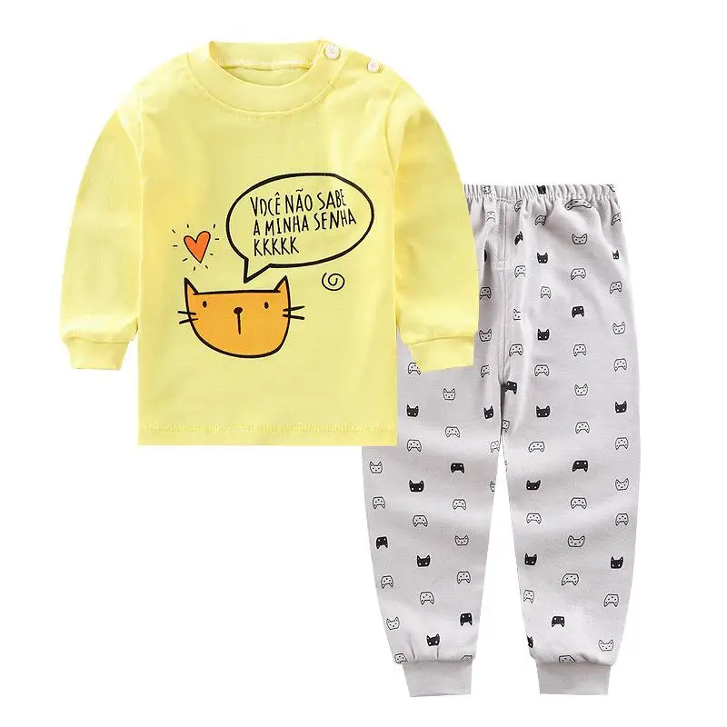 Комплект хлопковой одежды из 2 предметов для маленьких девочек осенне-зимняя рубашка для отдыха с длинными рукавами и принтом с героями мультфильмов+ штаны, костюмы для малышей - Цвет: P10
