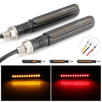 

New 2Pcs Turn Signals Light For Motorcycle E4 Mark LED Stop Signal Flowing Water Flashing Lights Tail Flasher Running Blinker