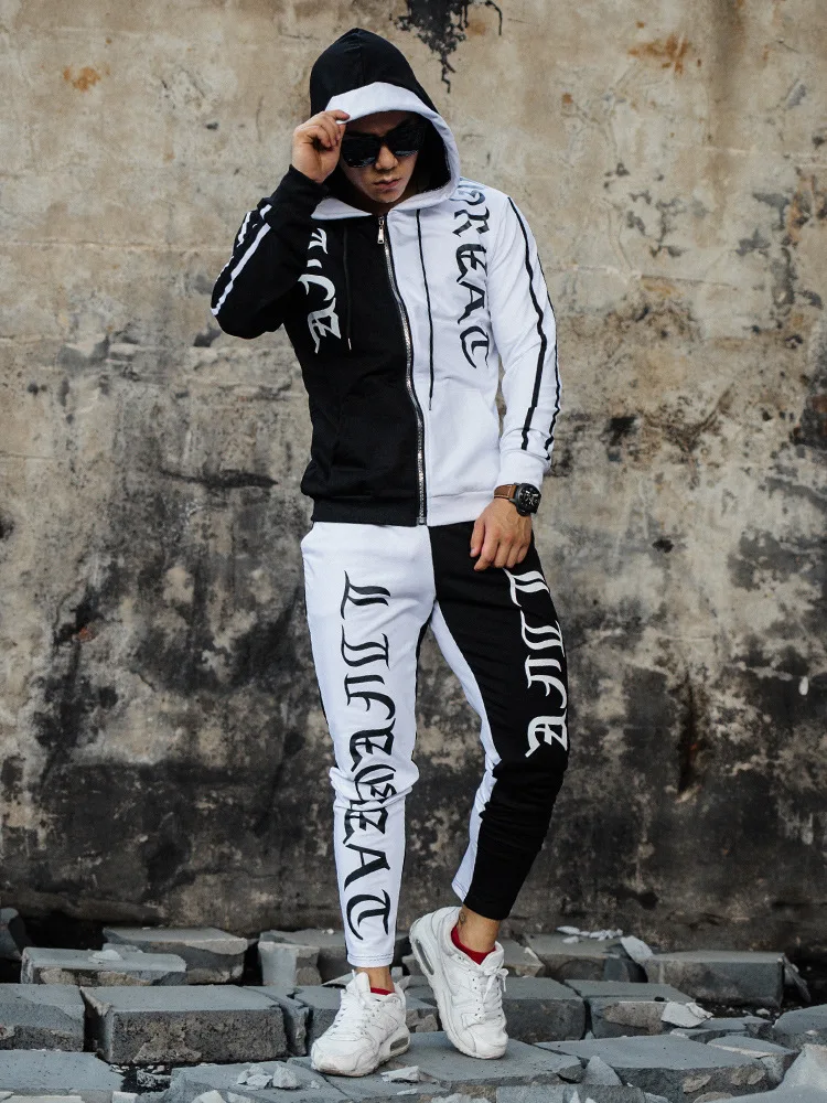 Jogging 2 pièces Ensemble décontracté Ensemble de survêtement Printemps pour Homme Sweat à Capuche Tendance Vêtements de Sport Jogging 2 pièces Ensemble décontracté Ensemble de survêtement Printemps pour Homme Sweat à Capuche Tendance Vêtements de Sport