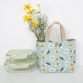 

Women Lunch Bag New Canvas Lunch Box Lovely Picnic Tote Cute Handbag Pouch Dinner Container School Food Storage Bags For Girls