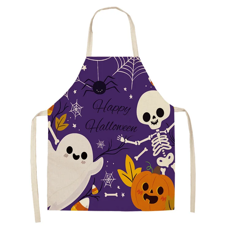 Cotton Linen Creative Europe And America Halloween Apron Support Wql0039