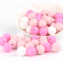 Anneau de dentition en Silicone pour bébé, 100 pièces de 9mm, perles DIY sucette chaîne Bracelet sans BAP rond à mâcher, accessoires pour nouveau né 