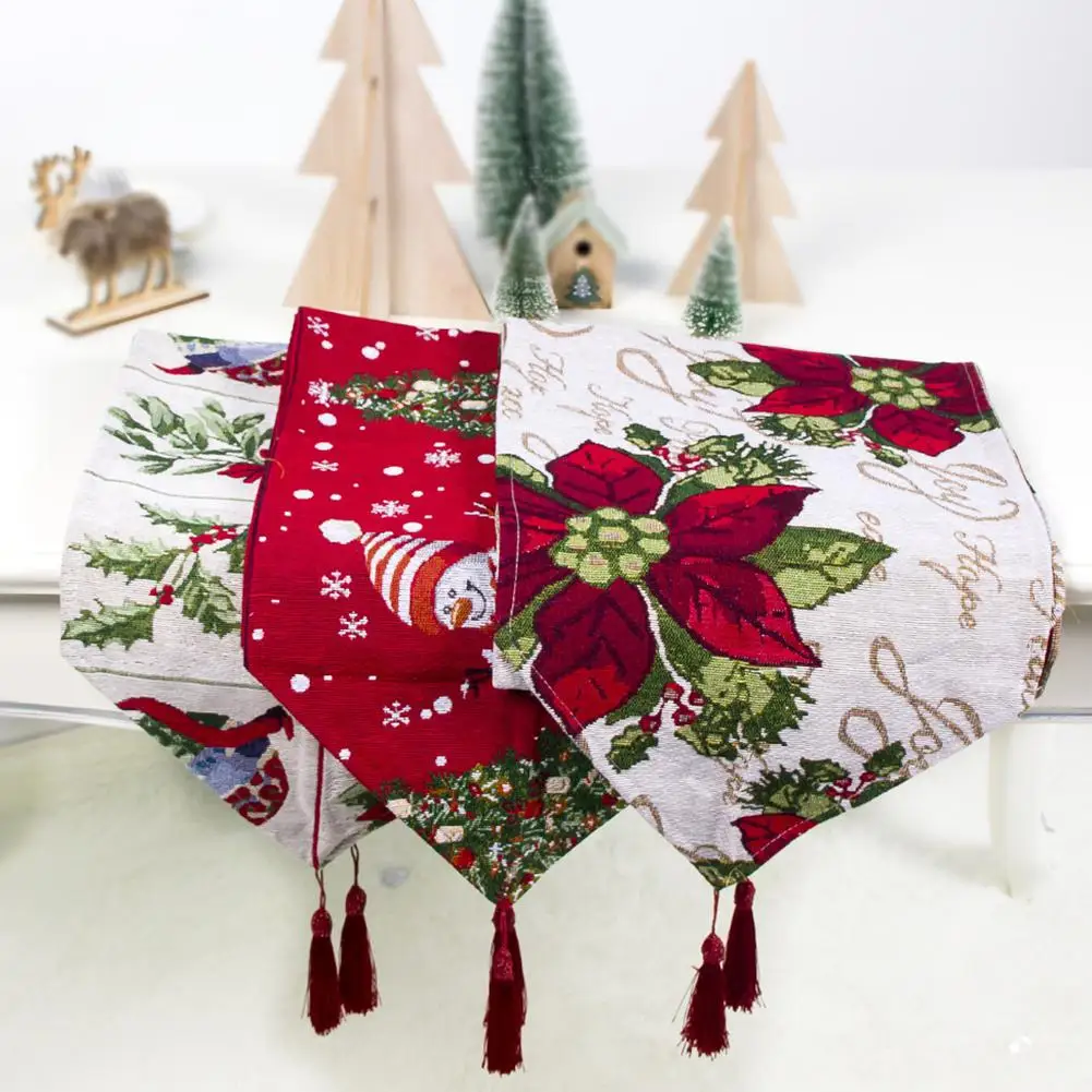 HobbyLane 180X34 см, Рождественская серия, коврик-дорожка с принтом, для дома, вечерние, для украшения, Рождественский стол, хлопковый, с принтом, Настольный флаг
