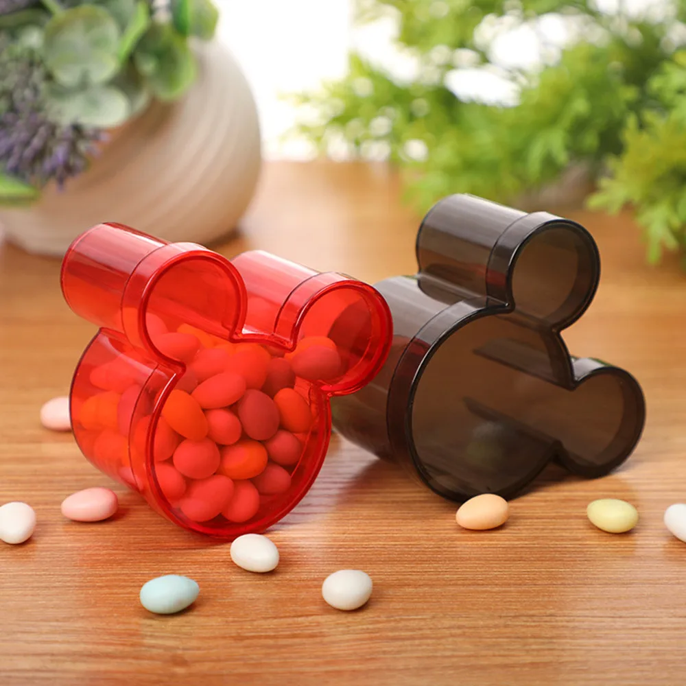 10pcs Multicolor Mouse Shape Candy Box Mini Plastic Box Christmas Wedding  Birthday Party Decoration Supplies Gift For Kids