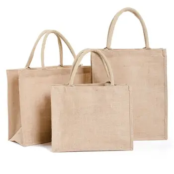 

Multifunction Jute Tote Reusable Shopping Bags Grocery Foldable Storage Pouch