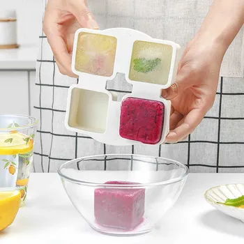 

Silicone Freeze Mold Bar Pudding Jelly Chocolate Maker Mold 4 Ice Cube Bar Party Drink Form For Ice Tray Cool Shape Ice Mold