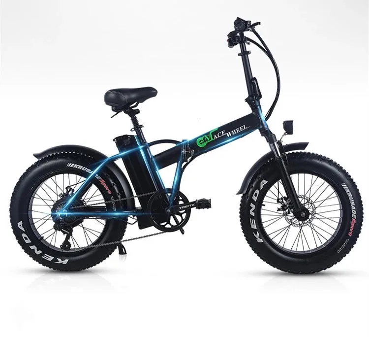 Best 48v 15ah Lithium Battery 20" Fat Tyre Electric Bike 500w Foldable Electric Fat Bike Disc Brake Fat Ebike 4