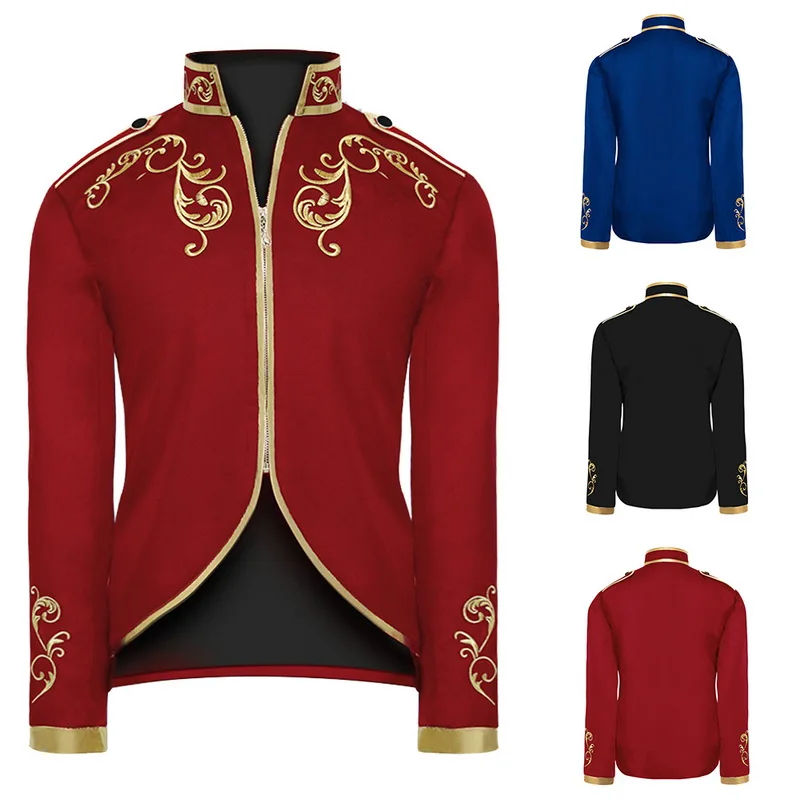 British Style Fashion Black Velvet Gold Embroidery Blazer Wedding Groom Slim Fit Suit Jacket Singers Coat | Мужская одежда