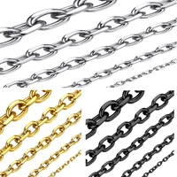 Chaîne O en acier inoxydable pour hommes et femmes, collier Rolo pour pendentif, couleur or/argent/noir, lien de câble, cadeau 2mm 3mm 4mm 5mm 6mm de large 6