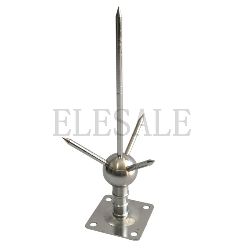 New 60CM Brass Lighting Rod Three-Pole Detachable Copper Lightning Protection Equipment For House Tower Tank Safety