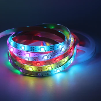 

Waterproof IP65 WS2812B WS2812 IC Smart pixel led strip light Individually Addressable RGB Led Light Black/White PCB DC 5V 1m 5m