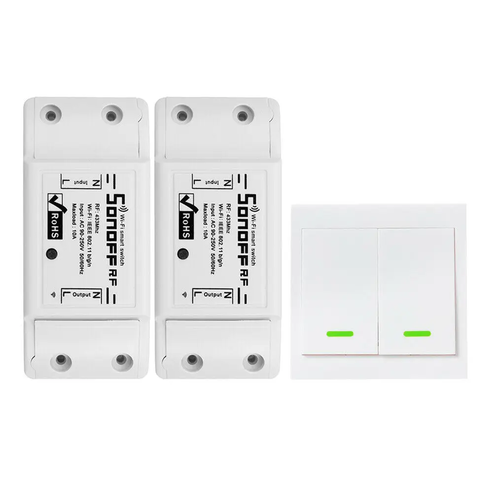Sonoff RF WiFi Smart Switch RF Receiver Remote Control Smart Light Timing Switchs 1 2 3Gang 433Mhz RF Remote for Alexa Google 