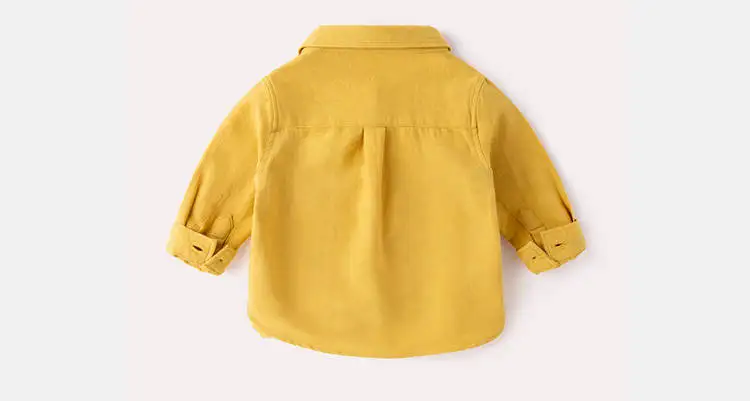 Toddler Boy Shirt Cotton Solid Color Fashion Long Sleeves Shirt for Boy Kids Tees Korean Lapel Single-breasted Boys Shirts