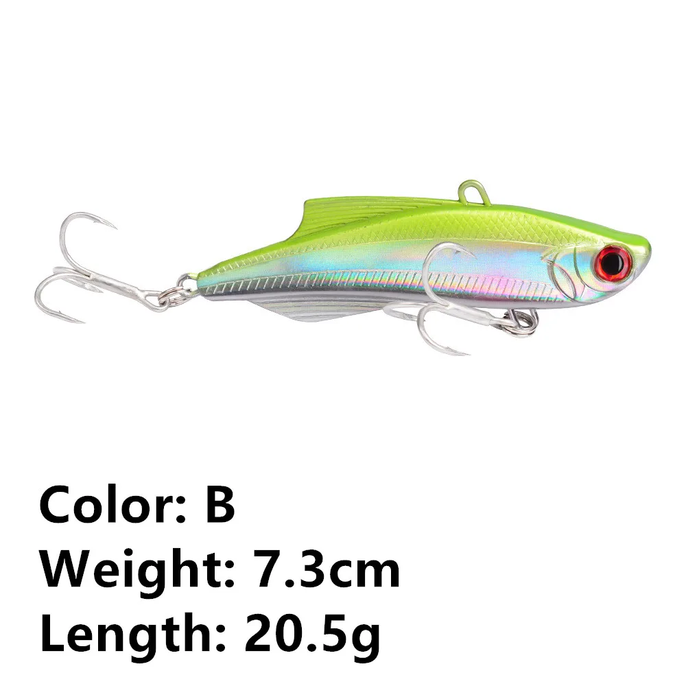 1 шт./Пресноводная Троллинг VIB sequin fish bait7.3cm/20g рыболовные снасти 6 цветов твердая приманка Дайвинг вращение шум джиг воблер