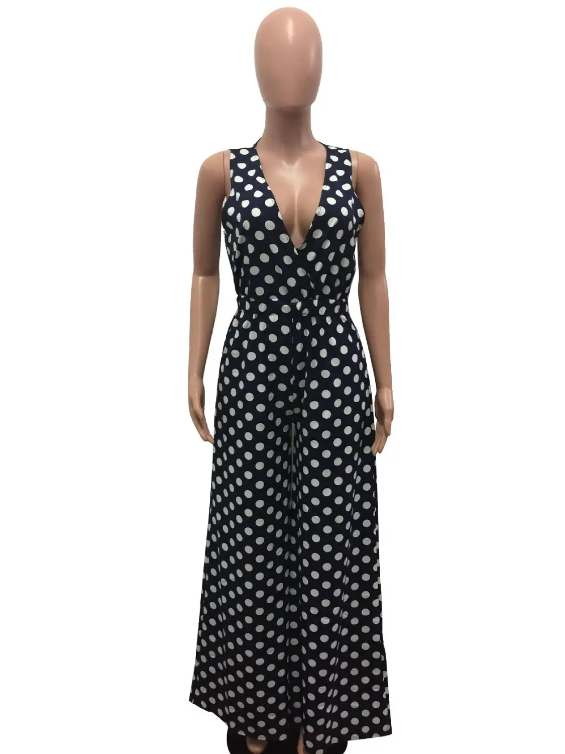 Adogirl Plus Size S-3XL Polka Dots Jumpsuit Adogirl Plus Size S-3XL Polka Dots Jumpsuit
