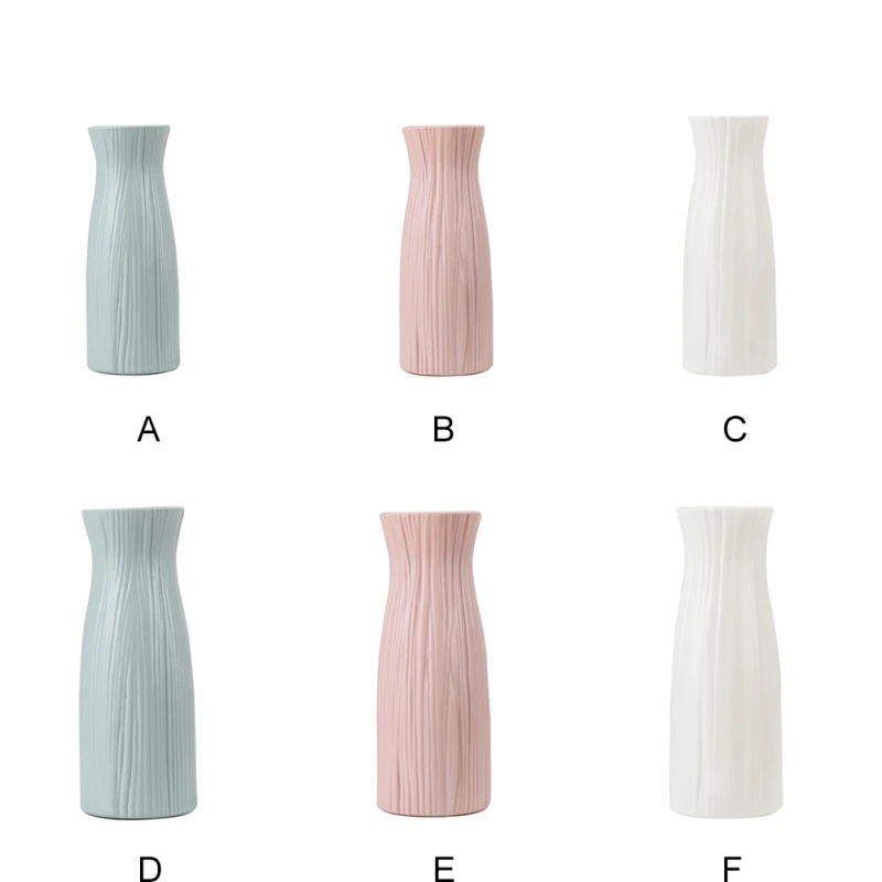 Ваза Европейский стиль PE пластиковая ваза портативная Бытовая сушеная Цветочная композиция контейнер маленький большой синий розовый белый