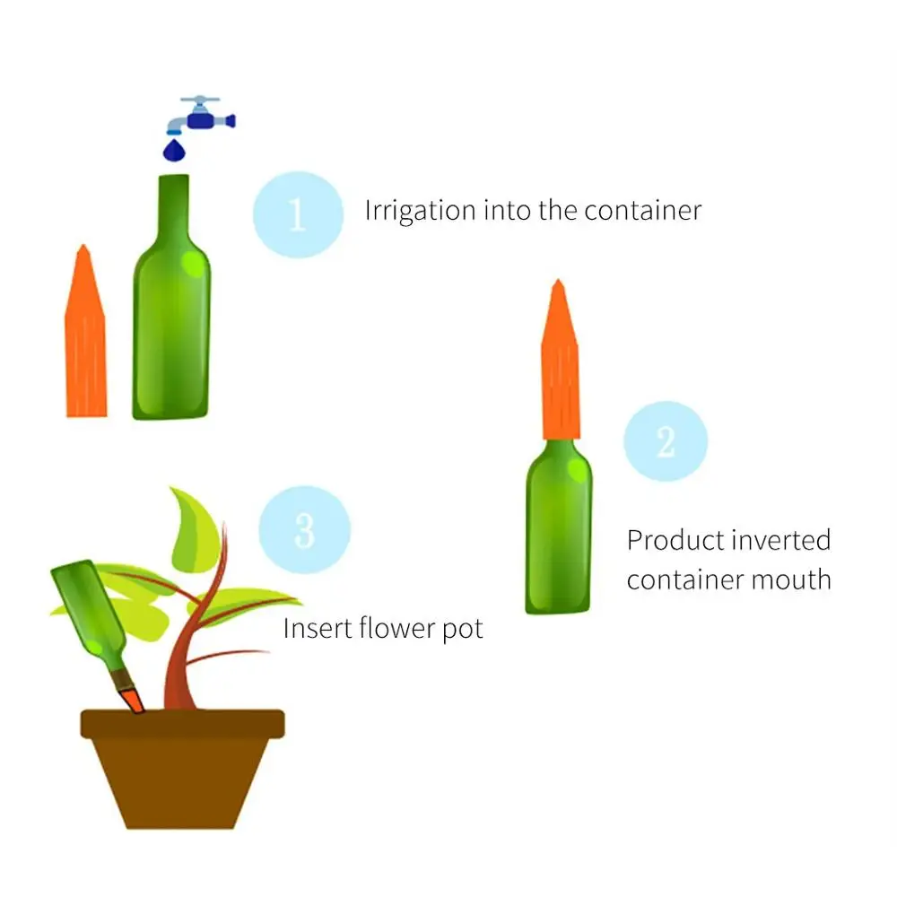 4pcs Red pottery Automatic watering device Indoor Houseplant Garden Plant Waterers Drip Irrigation Watering Kits System@5