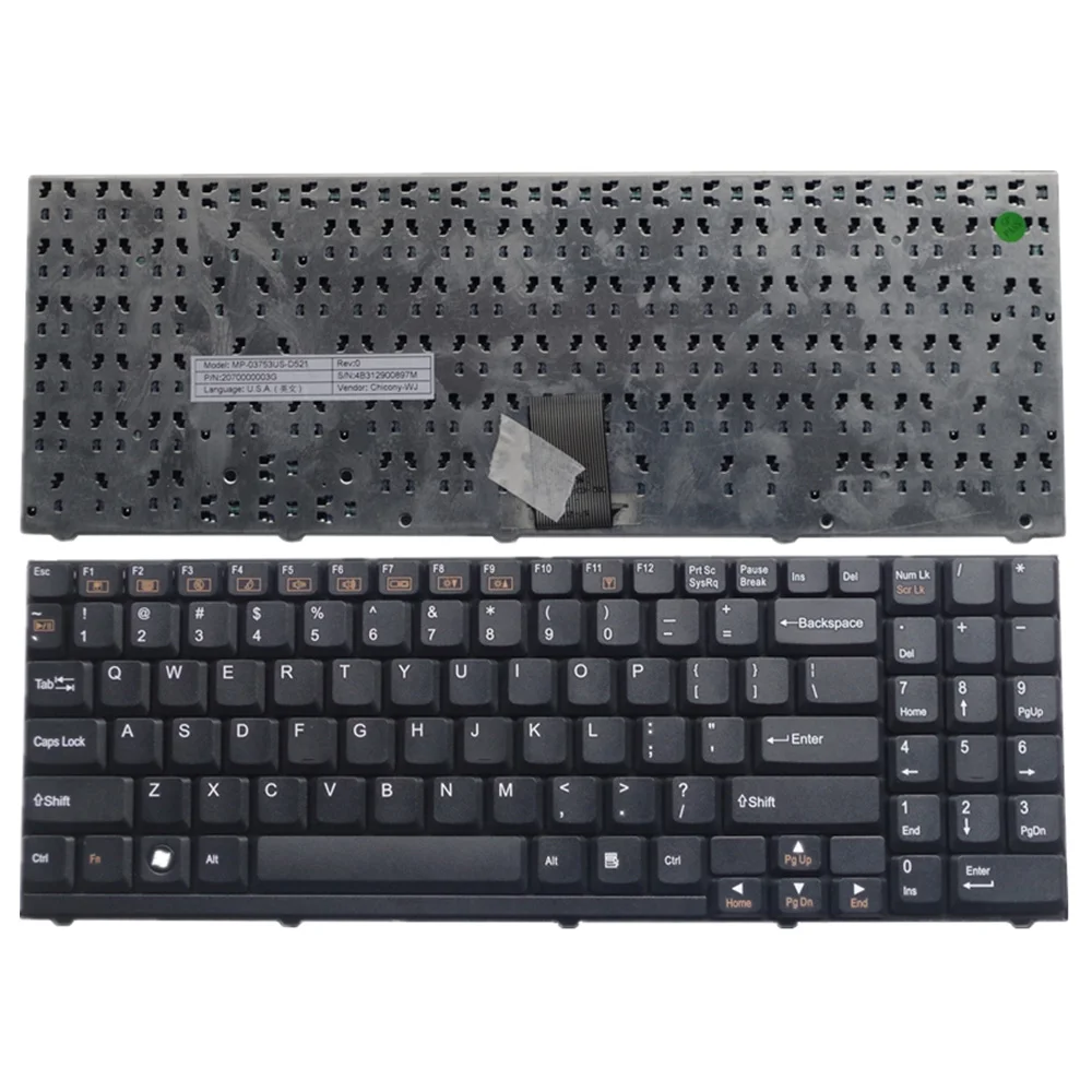

Клавиатура для ноутбука CLEVO B5100M B5120 B5121 B5123 B5125 B5130M, черная, американская версия