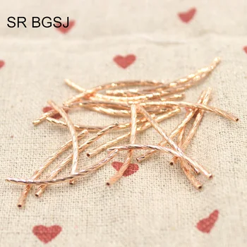 

Free Shipping 1x30mm 20 Pcs 2 Colors Plated Brass Jewelry Findings Craft Spacer Seed Bail Tube Beads