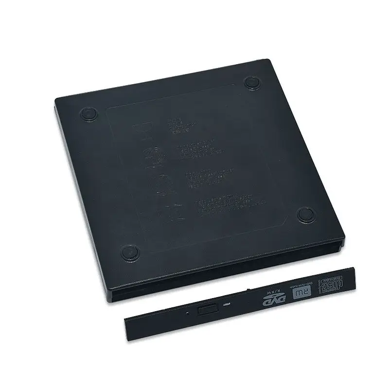 노트북 CD/DVD 광학 드라이브용 휴대용 외부 USB 2.0 인클로저 케이스 브래킷 홀더 12.7mm SATA 트레이 로드 DVD ODD