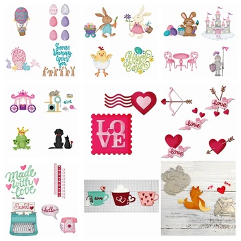 

Metal Cutting Dies Valentine's Day Love Castle Easter Egg Rabbits Bunny DIY Card Make Scrapbook Crafts Stencil 03