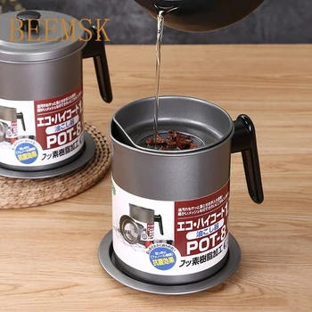 

BEEMSK 1.7L Cooking Oil Storage Can Oil Dispenser Container Tank Pot Bottles Oil Strainer Filter kitchen oil filter