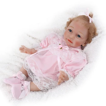 

22inch reborn silicone baby Doll 55CM Reborn vinyl newborn reborn princess Playmate boneca play house toys kids birthday gifts