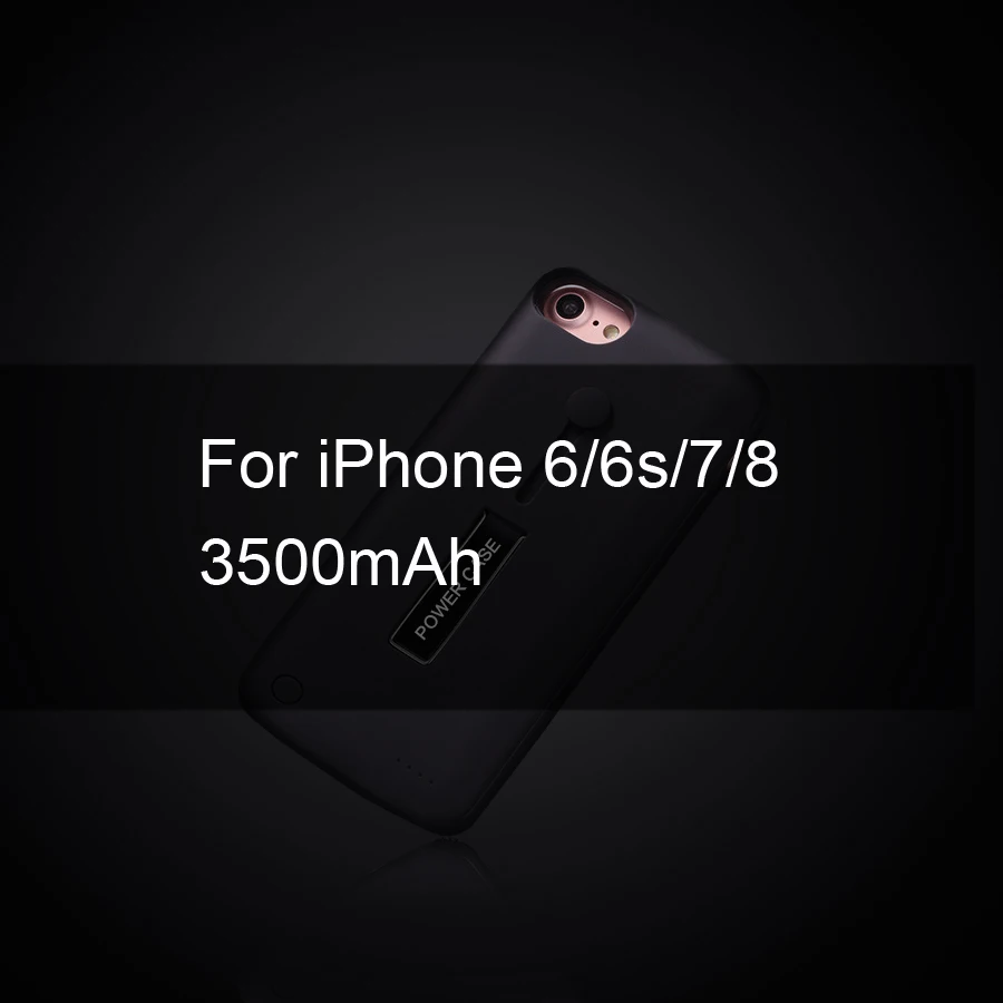 Чехол для аккумулятора PINZHENG, зарядное устройство для iPhone 6, 6s, 7, 8 Plus, внешний аккумулятор, чехол для зарядки для iPhone X, XR, Xs, чехол для зарядного устройства - Цвет: Black For i6 6s 7 8