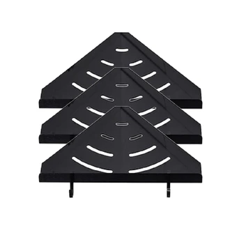 

Space Aluminum Perforated Bathroom Corner e Basket Storage Rack Wall-Mounted Bathroom Kitchen Pendant