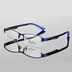 Модные спортивные оправы для очков для мужчин очки при близорукости, оправа прозрачные линзы квадратные компьютерные очки полуобода