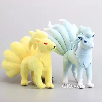 

2 Pcs/set Height 24cm Ninetales Plush Toys Fox Doll Cartoon Anime Pikachu Eevee Charmander Series Dolls Women Kids Birthday Gift