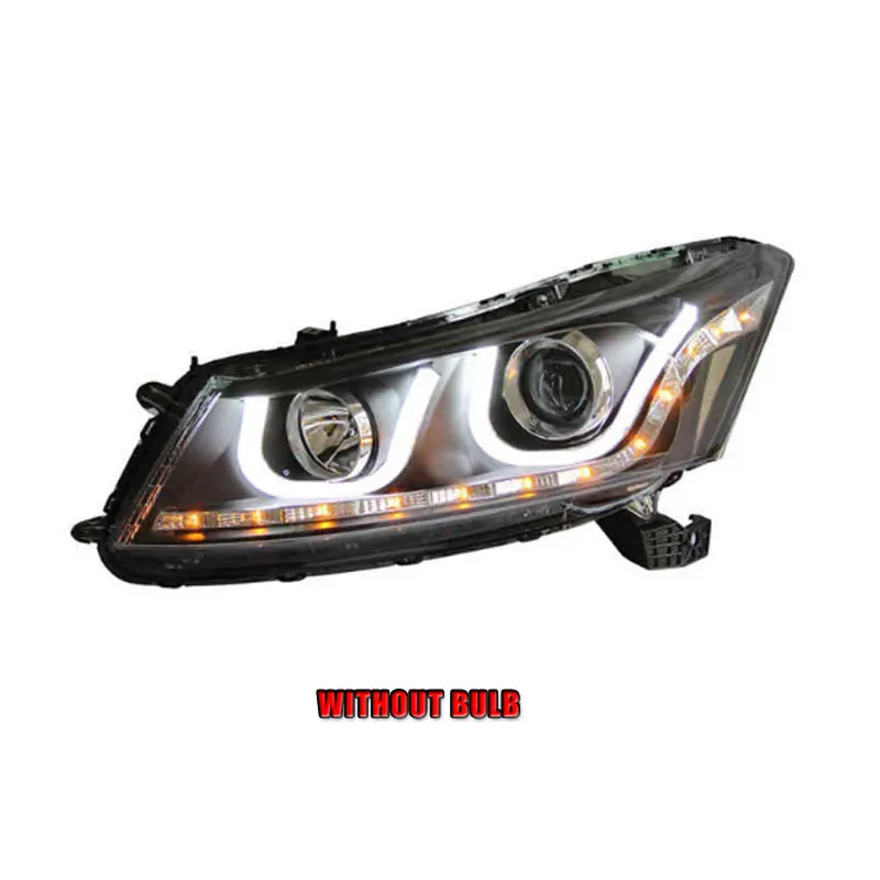 without bulb version Автомобильный стиль светодиодный фары для Honda Accord 2008-2012 для Accord Головной фонарь светодиодный объектив двойной луч H7 HID Xenon bi xenon объектив - Цвет: without bulb version