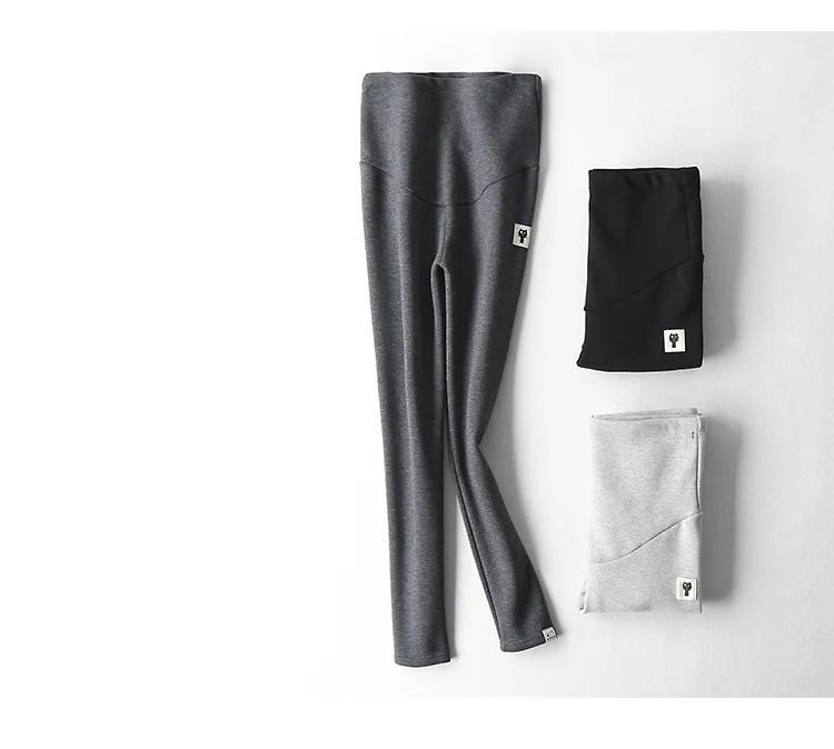 Explosion models maternity clothes autumn and winter plus pregnant thickening stomach lift comfortable leggings pregnant trouser