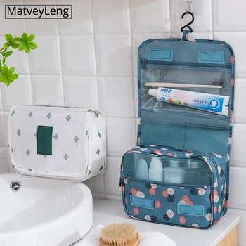 

High Quality Women Makeup Bags Travel Cosmetic Bag Toiletries Organizer Waterproof Storage Neceser Hanging Bathroom Wash Bag Box