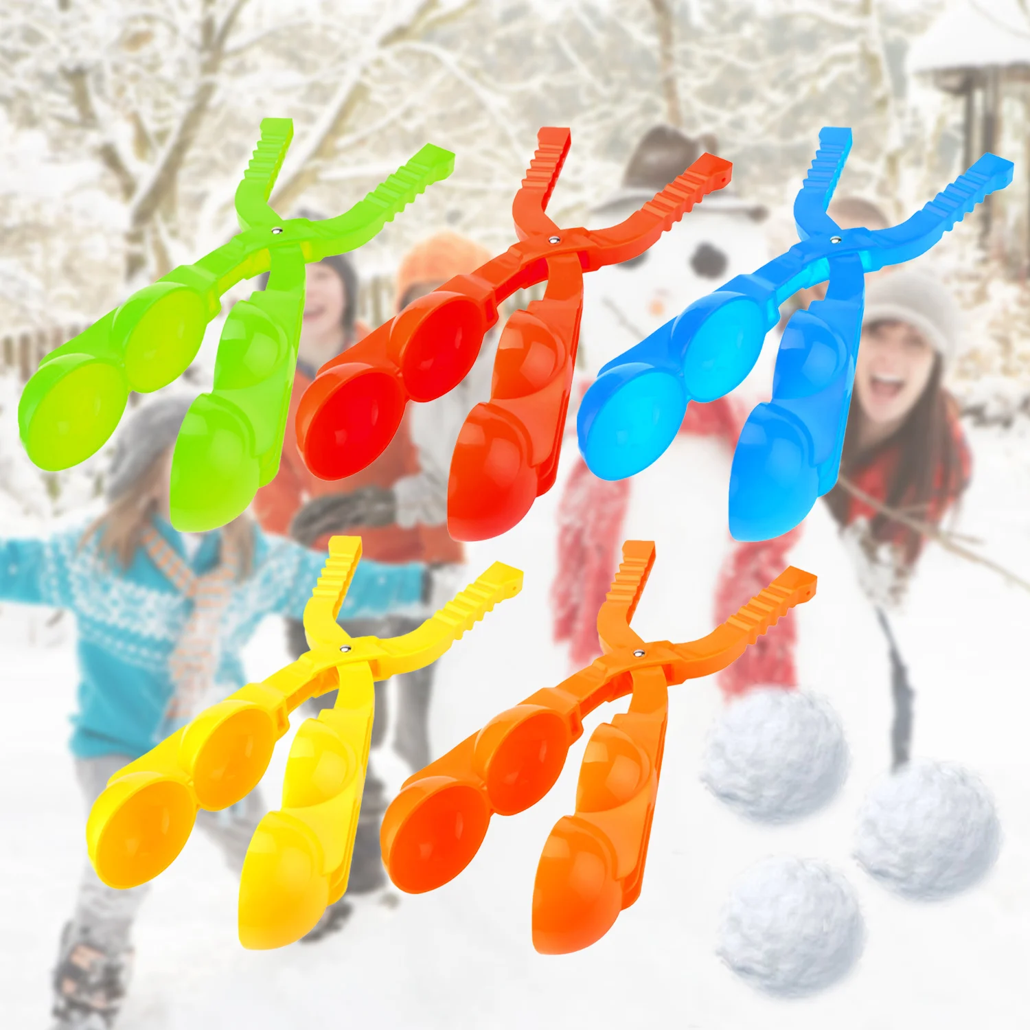 1 шт. 2 Snowball Maker ложка с зажимом Снежный песок мяч Плесень инструмент зимняя