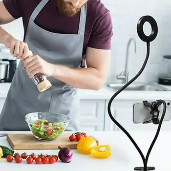 

Black White Live Broadcast Selfie Ring Light Portable LED Ring Light Dimmable Universal Ring Fill Light Ring Light Camera