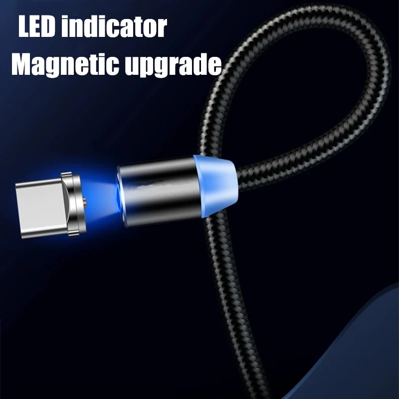 Магнитный usb-кабель для быстрой зарядки 2 м для iphone, samsung, huawei, Xiaomi, type-C, магнитный usb-кабель Micro USB, провод для мобильного телефона