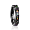 Personality Men' s Tungsten carbide Finger Rings in Black Inlaid Opal Ring Size 7-12 Vintage Jewelry Gift Handmade Rings 2