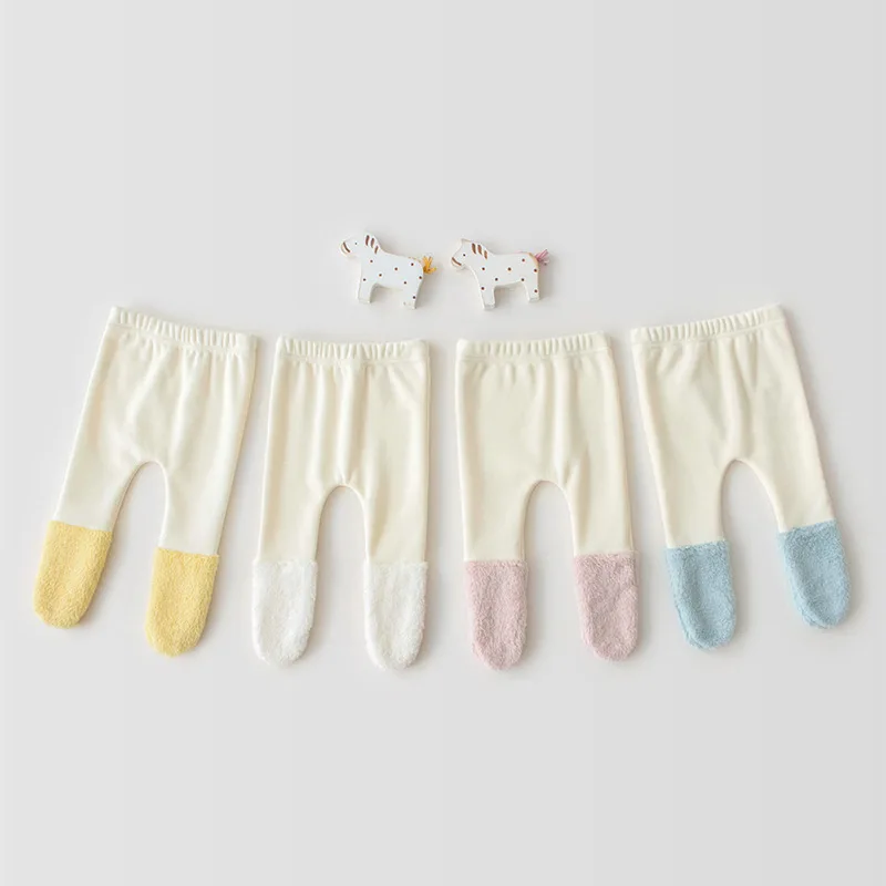 Осенне-зимние штаны для девочек; Плюшевые леггинсы для малышей