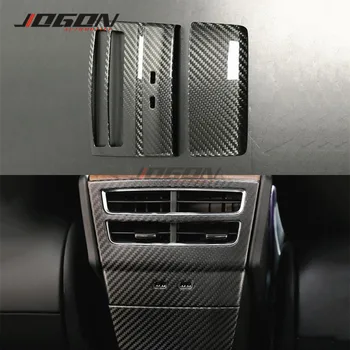 شراءقطع غيار السيارة الداخلية للمقعد الخلفي وحدة التحكم المركزية تنفيس الهواء لوحة منفذ لوحة الكسوة ل تسلا نموذج S نموذج X 2014 - 2019