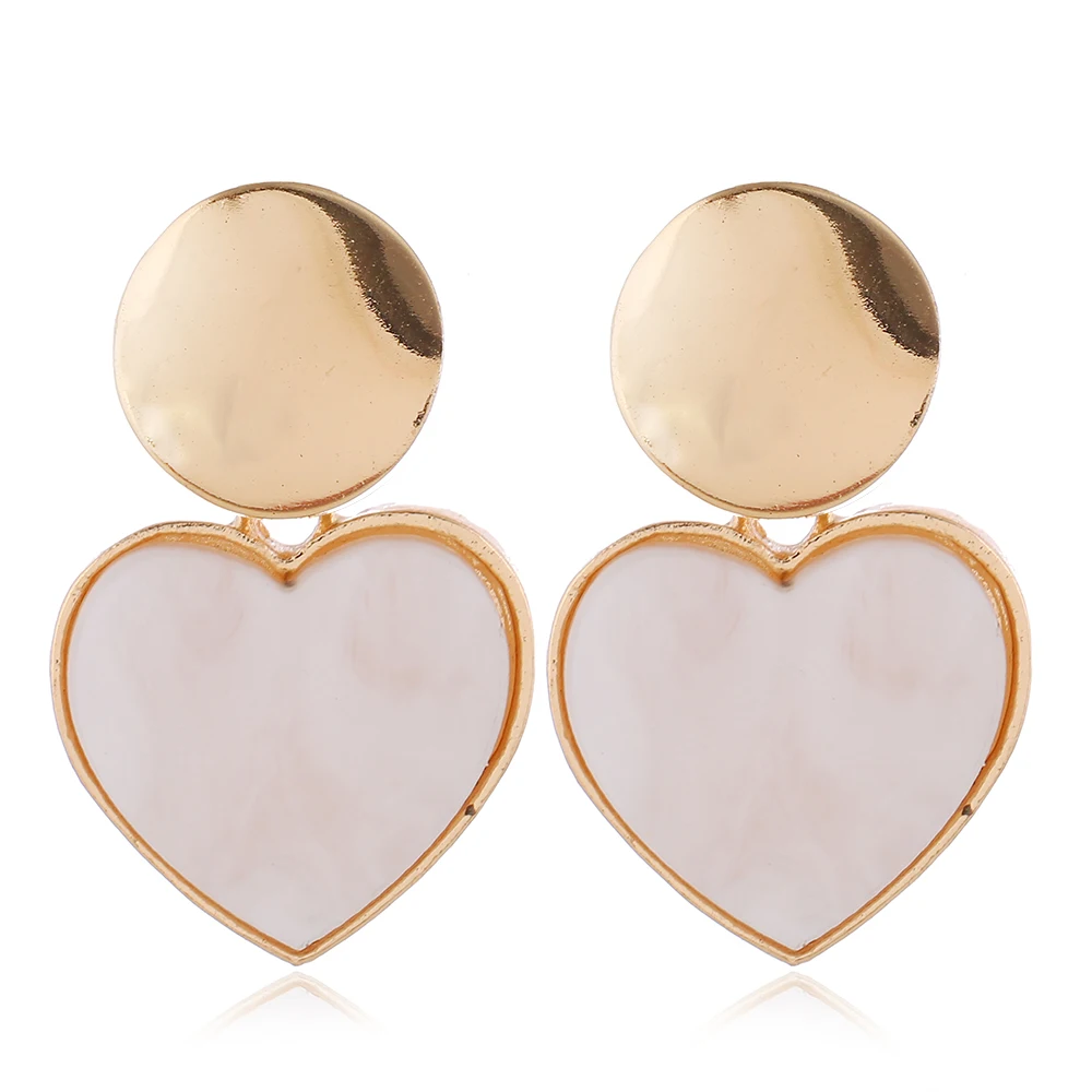 

Clothing Accessories Fashion Creative Women Eardrop Elegant Heart/Waterdrop Inlaid Faux shell Pendant Earrings For Women