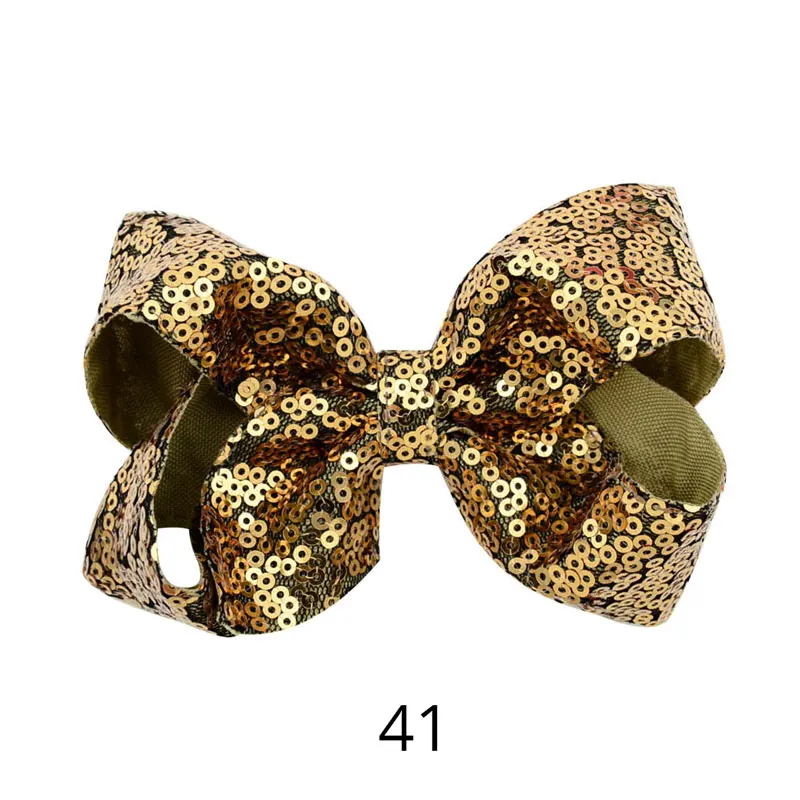 Riclia 20pcs Big Bow Kids Hairpins Sequin Colorful Child Hair Accessories Fashion Princess Hair Clips Boutique Girls Hair Bands - Цвет: 41