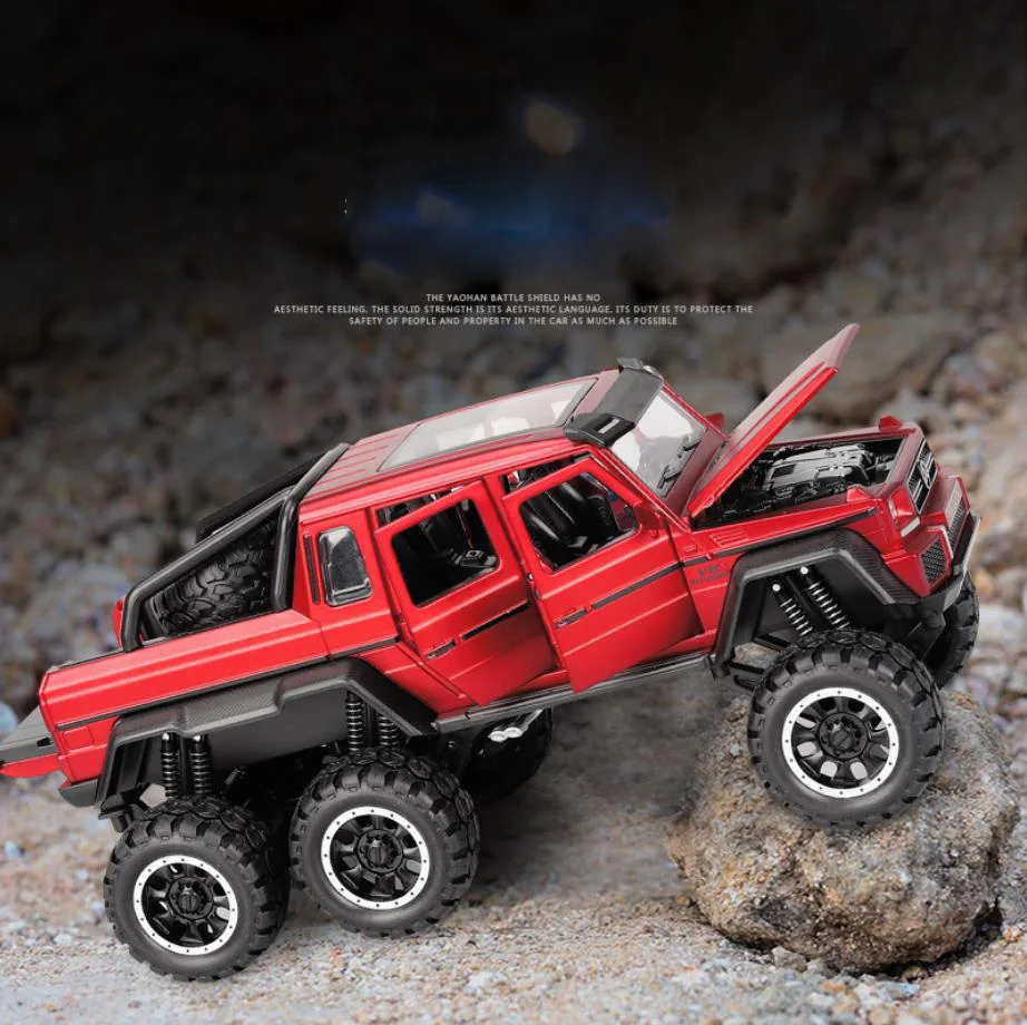 1:32 Масштаб автомобиля Горячий пикап колеса литой автомобиль benz amg g63 6x6 металлическая модель с светильник и звуком сплава коллекция игрушек